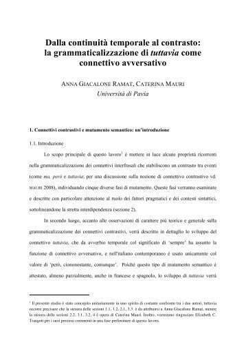 Dalla continuità temporale al contrasto: la grammaticalizzazione di ...