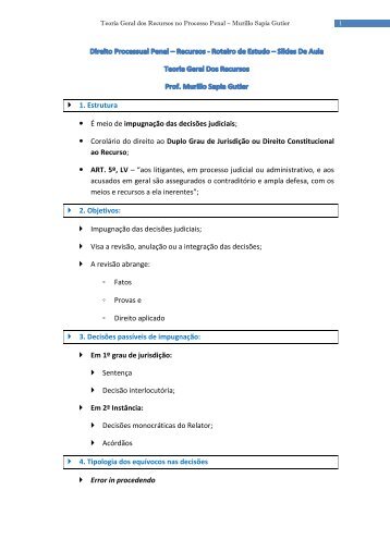 Teoria Geral dos Recursos - Prof. Murillo Sapia Gutier