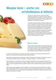 Mangiar bene – anche con un'intolleranza al lattosio - Coop