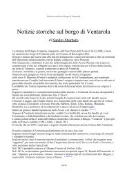 Notizie storiche su Ventarola - Valdaveto.net