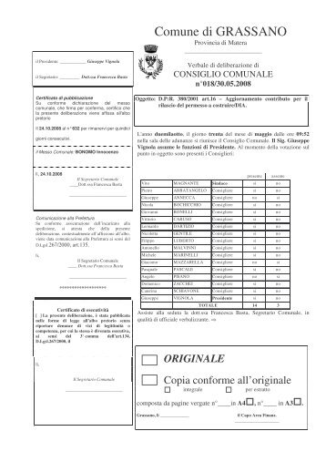 dc018adeguamento oneri concessori - Comune di Grassano