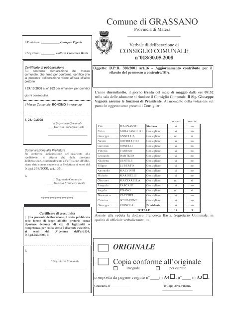 dc018adeguamento oneri concessori - Comune di Grassano