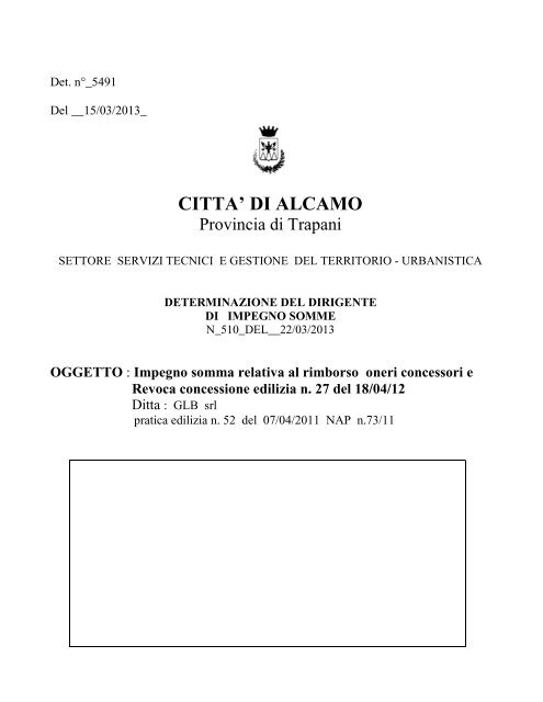 510-13 rimborso oneri concessori.pdf - Comune di Alcamo
