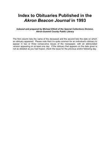 1993 - Special Collections - Akron-Summit County Public Library