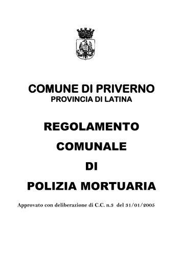 Polizia Mortuaria - Comune di Priverno