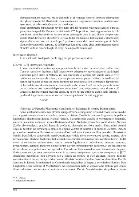 Causa per il Maggiorasco di Cristoforo Colombo - Cuccaro e Colombo