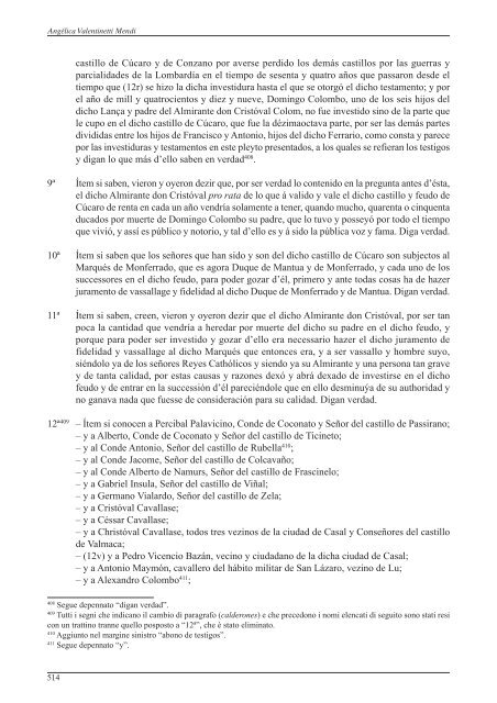 Causa per il Maggiorasco di Cristoforo Colombo - Cuccaro e Colombo