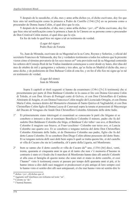 Causa per il Maggiorasco di Cristoforo Colombo - Cuccaro e Colombo