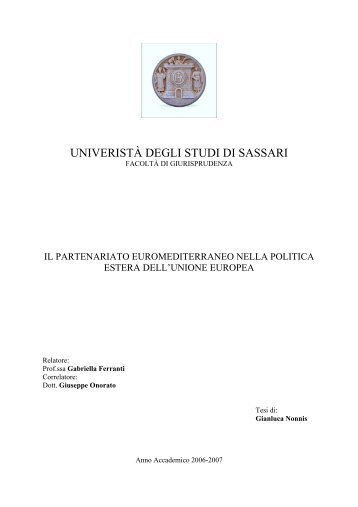 Il partenariato euromediterraneo nella politica estera ... - Conoscere