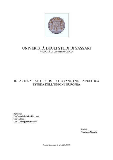 Il partenariato euromediterraneo nella politica estera ...
