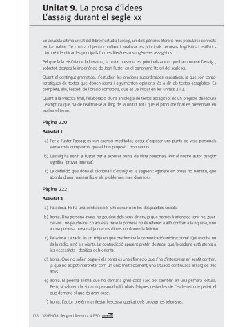 Solucions exercicis unitat 9 - bloc de valencià j. miquel lillo