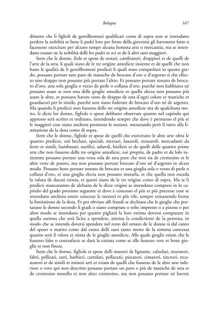 la legislazione suntuaria. secoli xiii-xvi. emilia-romagna - Direzione ...