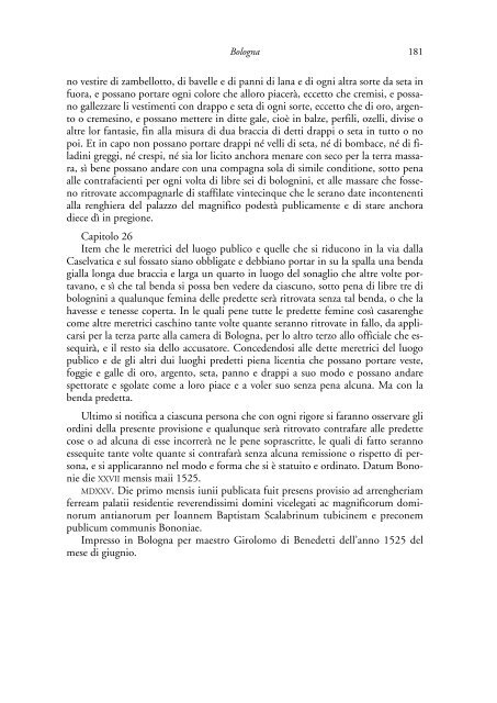 la legislazione suntuaria. secoli xiii-xvi. emilia-romagna - Direzione ...