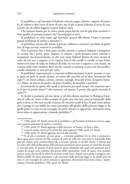 la legislazione suntuaria. secoli xiii-xvi. emilia-romagna - Direzione ...