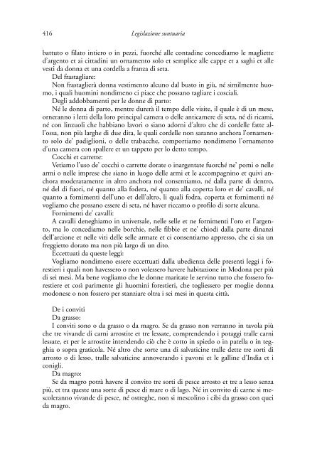 la legislazione suntuaria. secoli xiii-xvi. emilia-romagna - Direzione ...