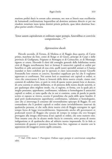 la legislazione suntuaria. secoli xiii-xvi. emilia-romagna - Direzione ...