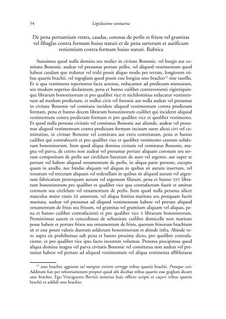 la legislazione suntuaria. secoli xiii-xvi. emilia-romagna - Direzione ...