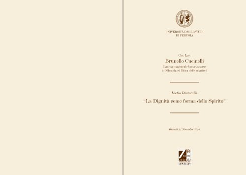 LAUREA HONORIS CAUSA Brunello Cucinelli “La Dignità come ...
