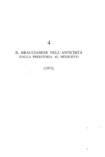 IL BRACCIANESE NELL' ANTICHITÀ - Associazione Forum Clodii