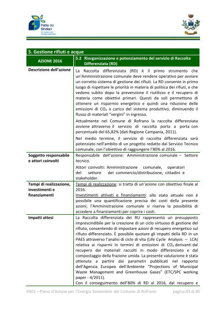 Piano d'Azione per l'Energia Sostenibile