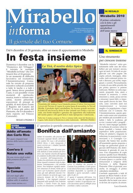 Mirabelloinforma 1.2009 WEB.pdf - Comune di Mirabello Monferrato