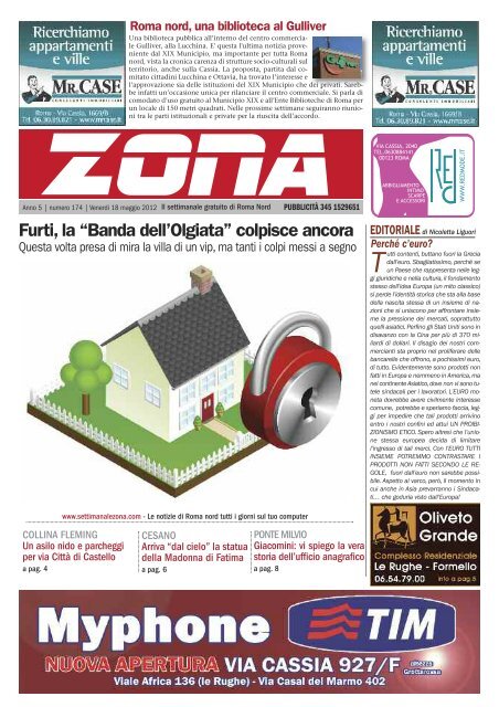 Zona 18-05-12 - Il notiziario gratuito di Roma Nord