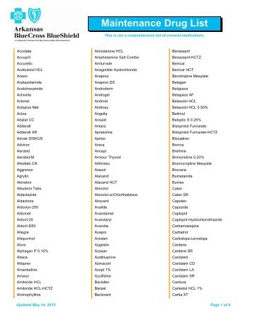 Maintenance Drugs - Arkansas Blue Cross and Blue Shield
