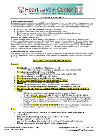 nuclear stress instructions and consent form - Heart & Vein Center