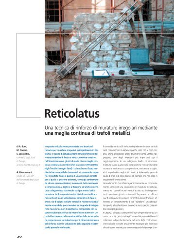 Reticolatus - Centro Studi Sisto Mastrodicasa