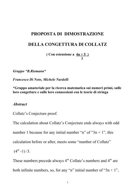 DIMOSTRAZIONE CONGETTURA DI COLLATZ.pdf Nardelli