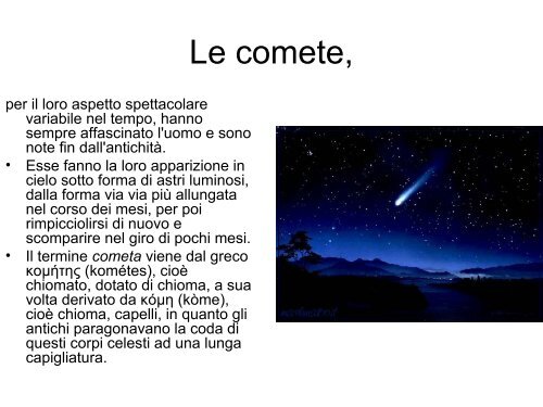 Le comete nella scienza e nell'arte - Circolo Nautico Sapri