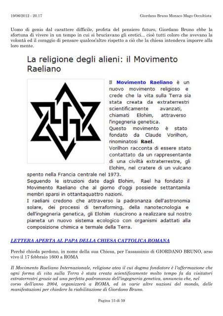 Giordano Bruno Monaco Mago Occultista