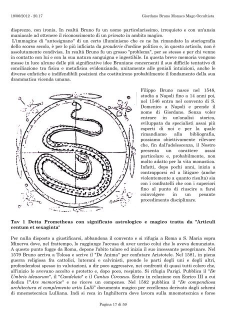 Giordano Bruno Monaco Mago Occultista