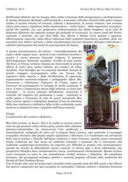 Giordano Bruno Monaco Mago Occultista
