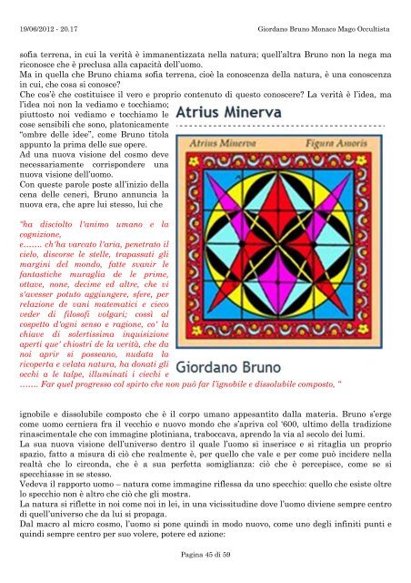 Giordano Bruno Monaco Mago Occultista