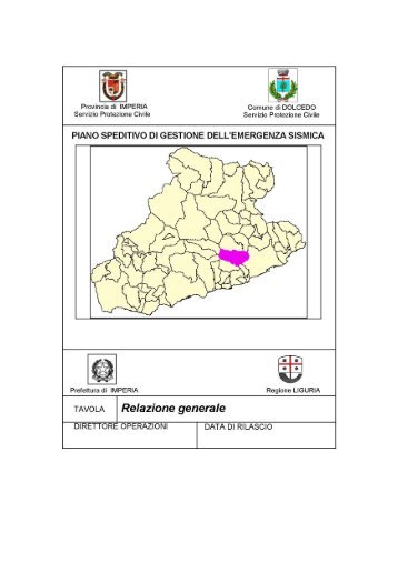 relazione generale piano di emergenza - Comune di Dolcedo