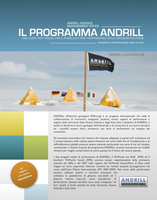 [20pagine] DI ANDRILL IN ITALIANO (.pdf | 2 Mb) - Progetto Smilla