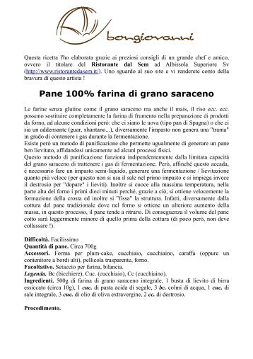 Pane 100% farina di grano saraceno