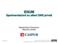 ENUM, Sperimentazioni su alberi DNS privati - Garr