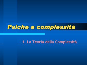 La Teoria della Complessità - Tullio Tinti