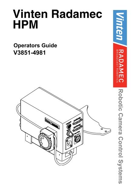 Operators guide v3851-4981 - Vinten Radamec