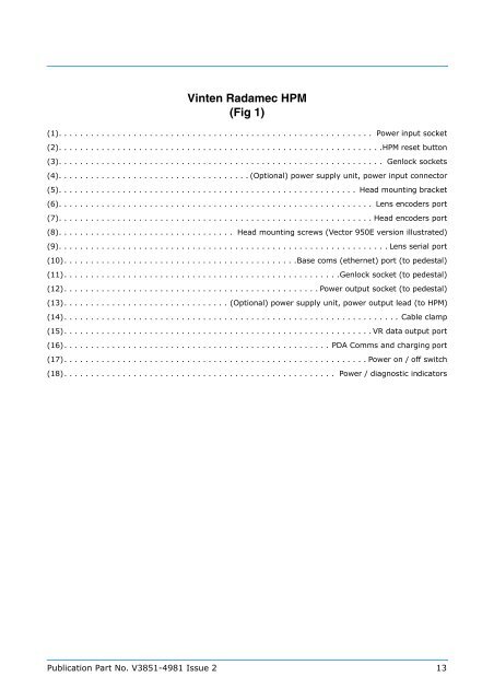 Operators guide v3851-4981 - Vinten Radamec