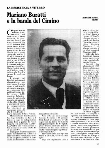 Mariano Buratti e la banda del Cimino - Biblioteca consorziale di ...