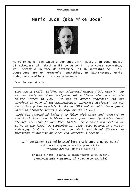 Mario Buda (aka Mike Boda) Memoteca