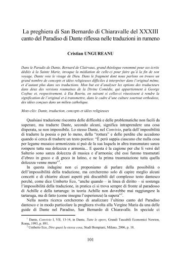 La preghiera di San Bernardo di Chiaravalle del XXXIII canto del ...