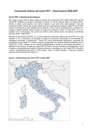Censimento Italiano dei Centri PET – Osservazione 2006-2007 - AIMN