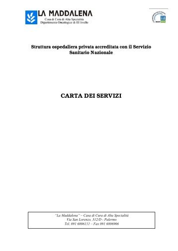 CARTA DEI SERVIZI - lamaddalenanet.it