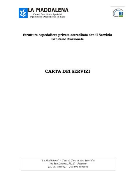 CARTA DEI SERVIZI - lamaddalenanet.it