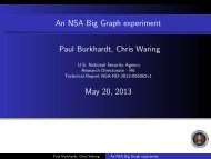 An NSA Big Graph experiment Paul Burkhardt, Chris Waring May 20, 2013