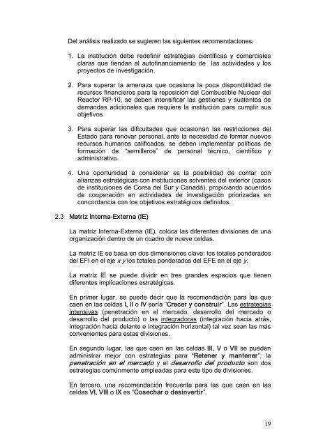 Plan Estratégico Institucional - Instituto Peruano de Energía Nuclear